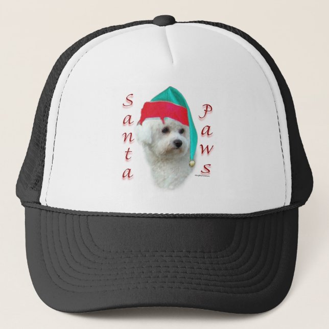 Bichon Frise Santa Paws Trucker Hat (Front)