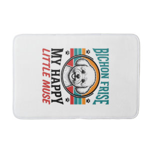 Bichon Frise Shirt Vintage Spirit Dog Art_1 Bath Mat