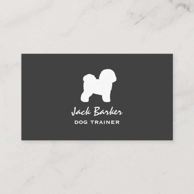 Bichon Frise Silhouette | Dog Breed | Pet Care Business Card (Front)