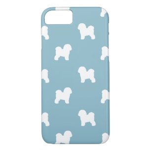 Bichon Frise Silhouettes Pattern Blue iPhone 8/7 Case