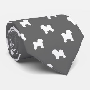 Bichon Frise Silhouettes Pattern Tie