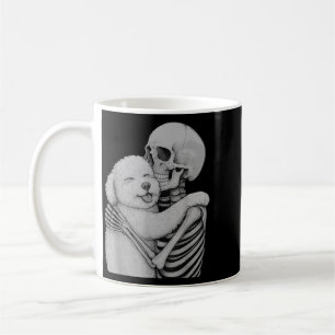 Bichon Frise Skeleton Hug Halloween Dog Lover Coffee Mug