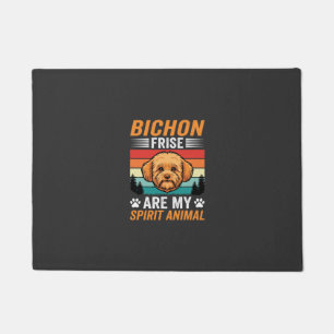 Bichon Frise Spirit Animal Retro Dog Doormat