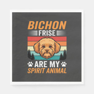 Bichon Frise Spirit Animal Retro Dog Napkin