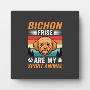 Bichon Frise Spirit Animal Retro Dog Plaque