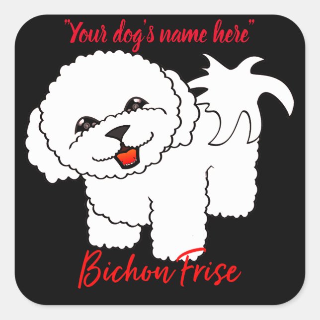 Bichon Frise Square Sticker (Front)
