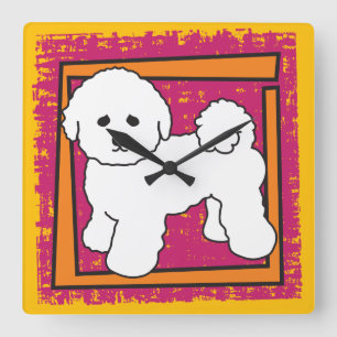 Bichon Frise Square Wall Clock