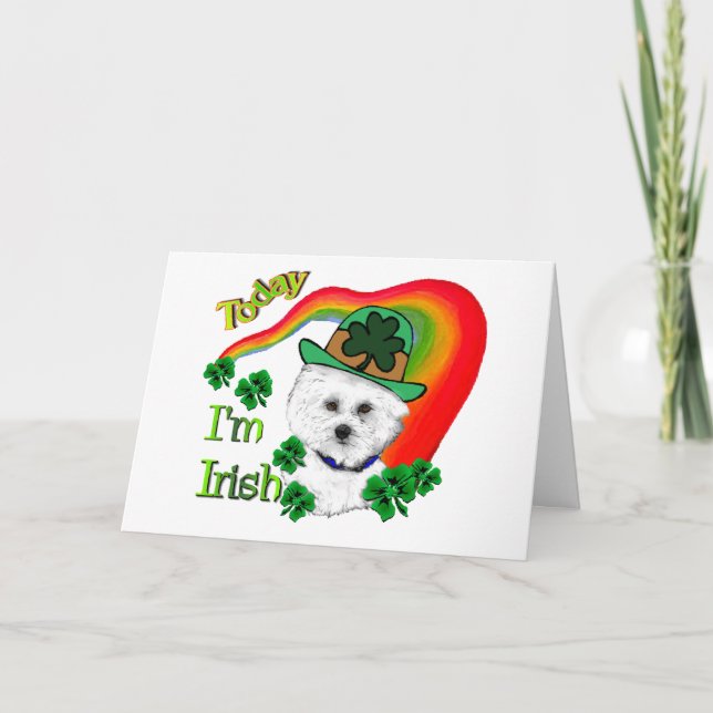 Bichon Frise St. Patrick's Day Card (Front)