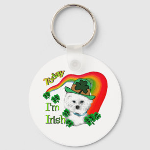 Bichon Frise St Patricks Key Ring