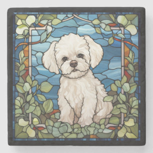 Bichon Frise Stone Coaster