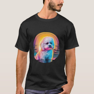 Bichon Frise Synthwave 80s Retrowave Aesthetic T-Shirt