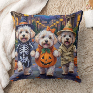 Bichon Frise Trick-or-Treating Halloween Costumes Cushion