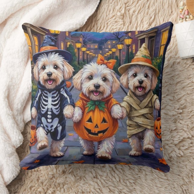 Bichon Frise Trick-or-Treating Halloween Costumes Cushion (Blanket)