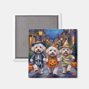 Bichon Frise Trick-or-Treating Halloween Costumes Magnet