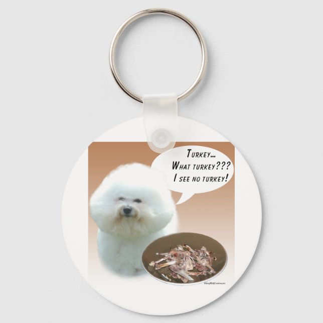 Bichon Frise Turkey Key Ring (Front)