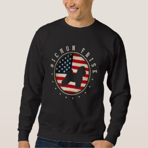 Bichon Frise Usa Flag 4th July Dog Mum Dad Sweatshirt
