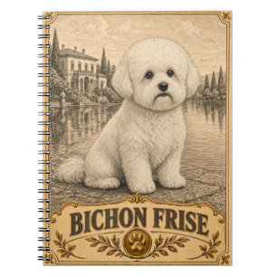Bichon Frise, Vintage Heritage Dog Notebook