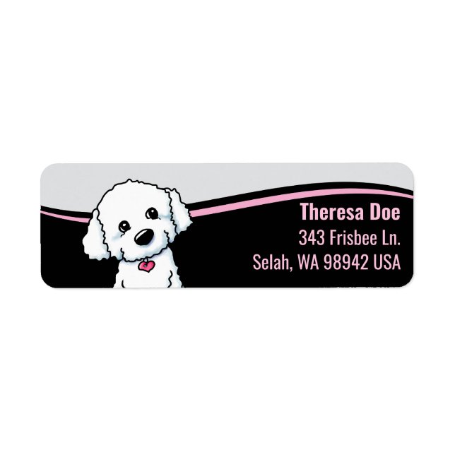 Bichon Frisé Wave Address Label Return Address Label (Front)