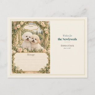 Bichon Frise Wedding Guest Book Wishes Postcard