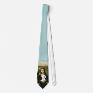 Bichon Frise with Mona Lisa Tie