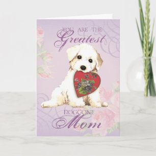 Bichon Heart Mum Card