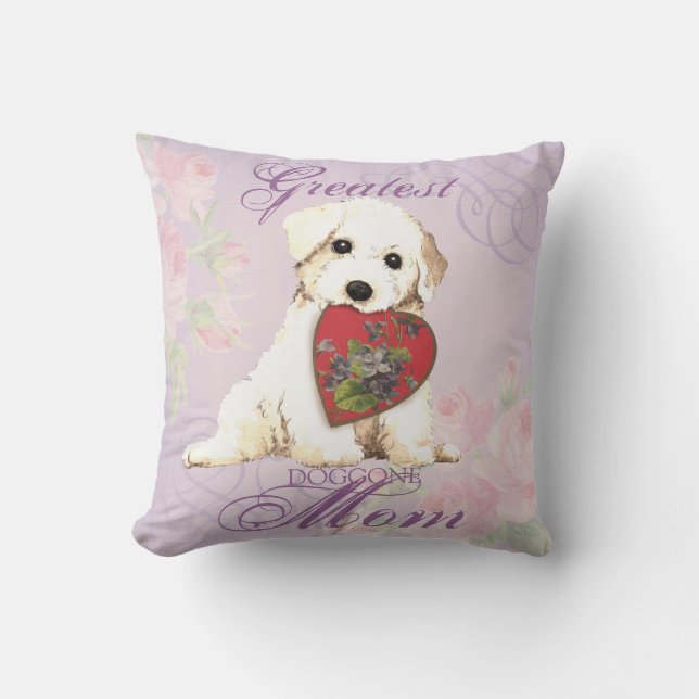 Bichon Heart Mum Cushion (Front)
