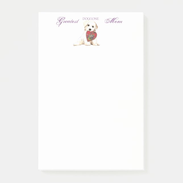 Bichon Heart Mum Post-it Notes (Front)