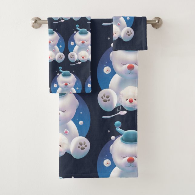 Bichon Ice Shaver Dreamland Bath Towel Set (Insitu)