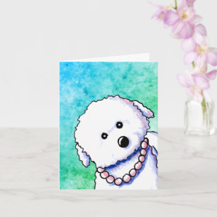 Bichon In Pearls Note Card