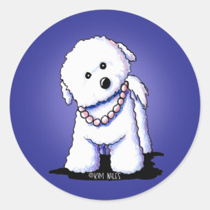 Bichon In Pearls Stickers