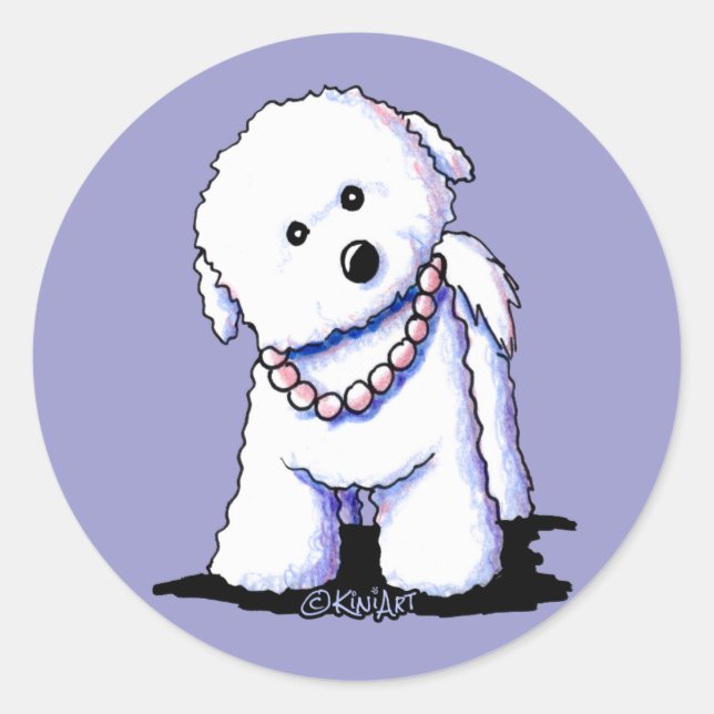 Bichon In Pearls Stickers (Front)