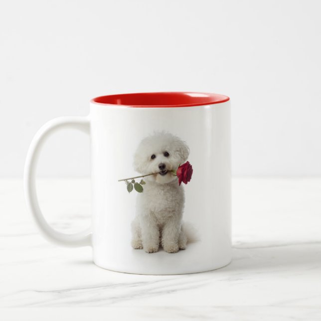 Bichon Love Two-Tone Coffee Mug (Left)