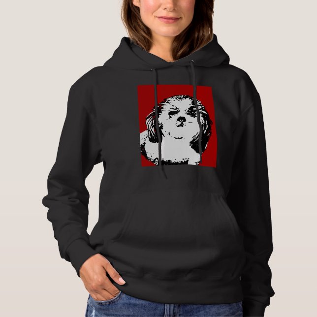 Bichon Poodle Black And White Hoodie (Front)