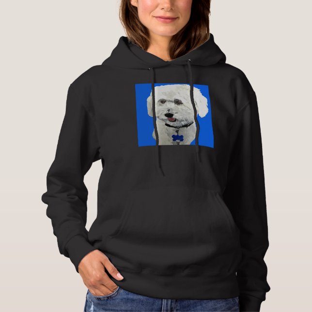 Bichon Poodle Blue Hoodie (Front)