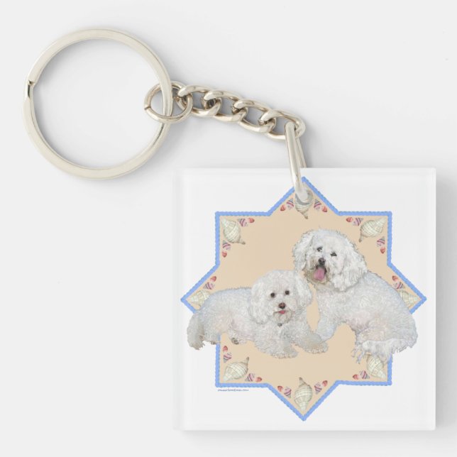Bichons Beach Days Key Ring (Front)