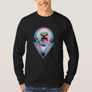 Bichons Frise Dog Vintage Retro Vaporwave Beach Vi T-Shirt