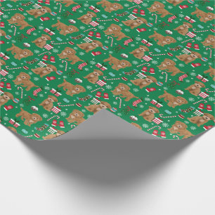 Bichpoo dog christmas poochon wrapping paper