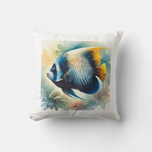 Bicolor Angelfish 120924AREF103 - Watercolor Cushion