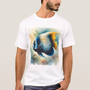 Bicolor Angelfish 120924AREF103 - Watercolor T-Shirt