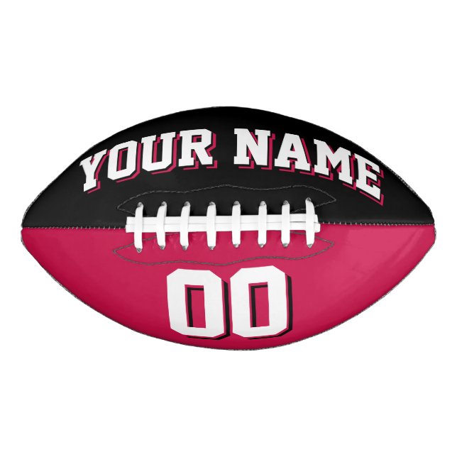 BICOLORED Black And Crimson Red Custom Football (Front)