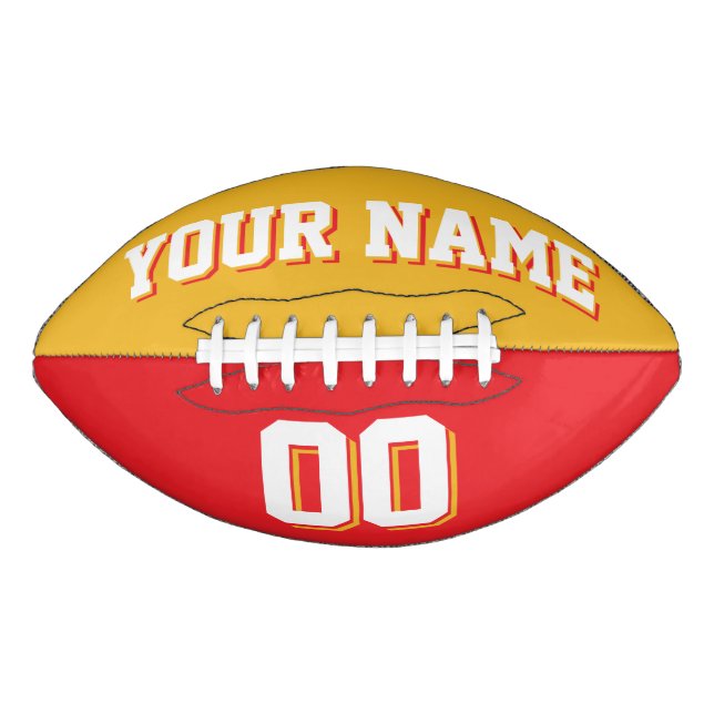 BICOLORED Gold And Red Custom Football (Front)