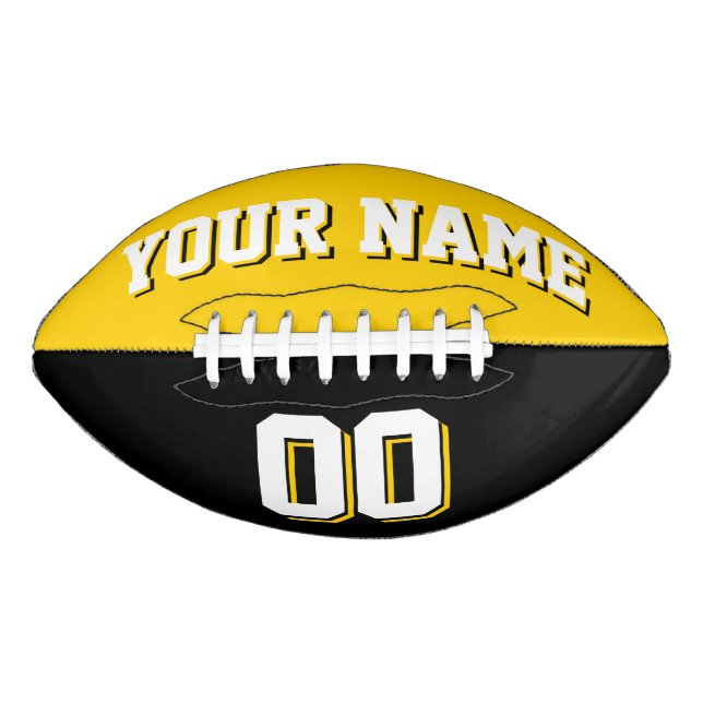 BICOLORED Golden Yellow And Black Custom Football (Front)