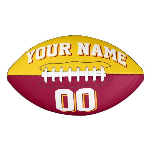BICOLORED Golden Yellow And Maroon Custom Football (Front)
