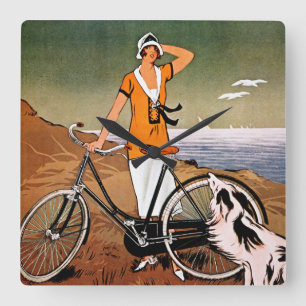 Bicycle Ad, 1925 Square Wall Clock