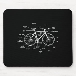 Bicycle anatomy- funny bicycle parts cycling  mouse pad