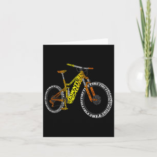 Bicycle Anatomy Mountain Bike Mtb Parts Funny Bike Card
