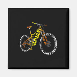 Bicycle Anatomy Mountain Bike Mtb Parts Funny Bike Magnet