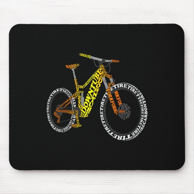 Bicycle Anatomy Mountain Bike Mtb Parts Funny Bike Mouse Pad (Front)