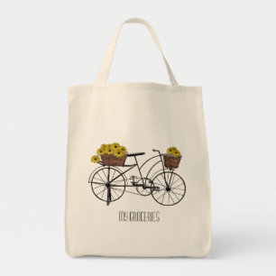 Bicycle And Baskets of Flowers Tote Bag