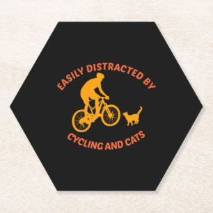 bicycle and cat paper coaster